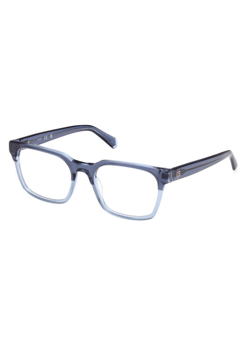 GUESS Men's Rectangular Shape Eyeglass Frames - GU5009409253 - Lens Size: 53 Mm - Blue - Image 1